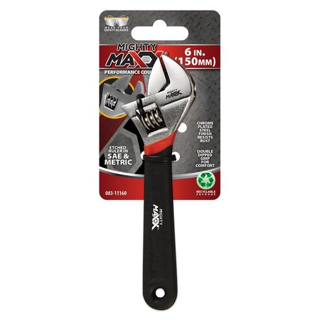 MIGHTY MAXX Wrench Adjustable w Grip Handle 8in 083-11180